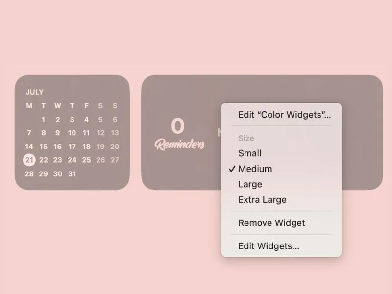 tuỳ chọn kích thích widget